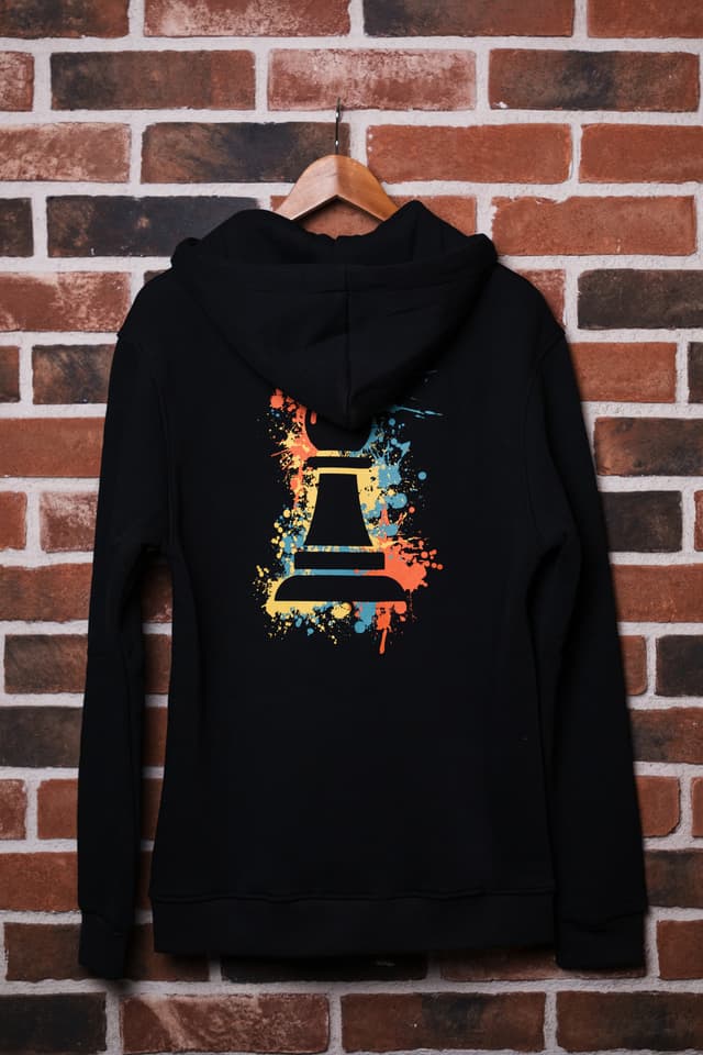 Satranç Piyon Renkli Fermuarlı Hoodie resmi